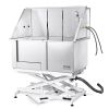 VEVOR 50" Pet Dog Bathing Station Electric Height Adjustment, Professional Stainless Steel Dog Grooming Tub w/ Soap Box, Faucet,Rich Accessory
