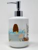 Caucasian Shepherd Dog in Bathtub Ceramic Soap Dispenser Hand Soap Dispenser Pump Bottles for Bathroom Kitchen, Empty Refillable Liquid Soap Container