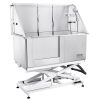 VEVOR 50" Pet Dog Bathing Station Electric Height Adjustment, Professional Stainless Steel Dog Grooming Tub w/ Soap Box, Faucet,Rich Accessory
